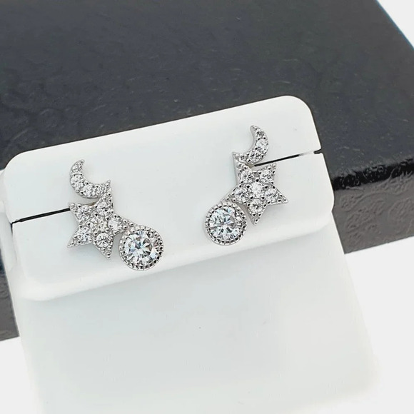 "925 sterling silver luxury CZ earrings for women/girls, Best for gift, RJUS2214 - Picture 5 of 10